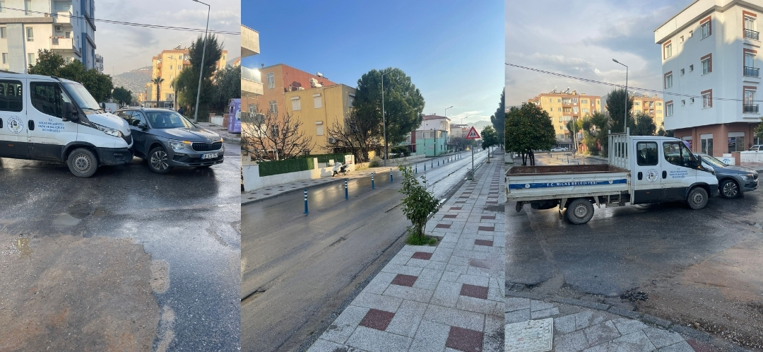 Belediye araçlarından üst üste kazalar