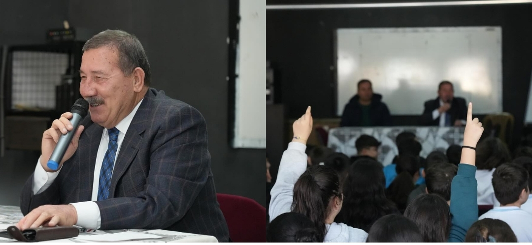 BAŞKAN TOPUZ MESLEKİ DENEYİMLERİNİ ÖĞRENCİLERLE PAYLAŞTI