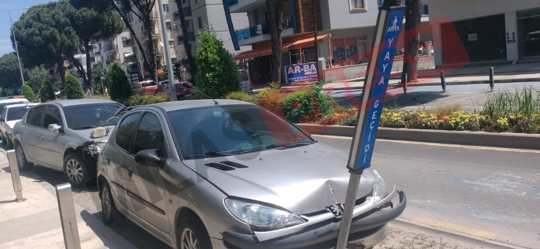 Milas’ta Park Halindeki Araca Çarpan Otomobil Büyük Hasara Yol Açtı