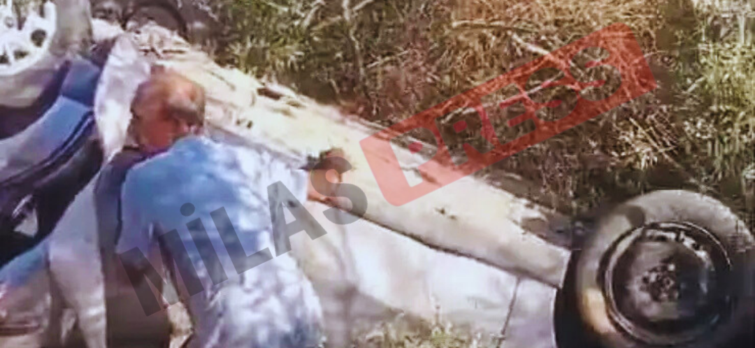 Milas Damlıboğaz Yolu’nda Kaza: Araç Takla Attı, Sürücü Şarampole Yuvarlandı