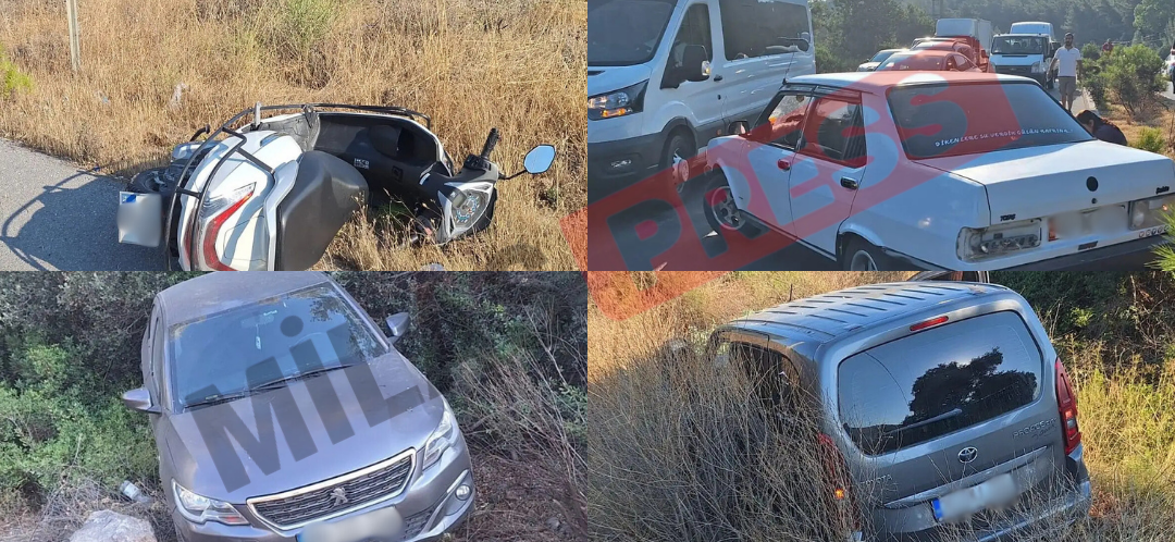 Milas-Bodrum Karayolunda Zincirleme Kaza: 9 Araç Birbirine Girdi, 2 Yaralı