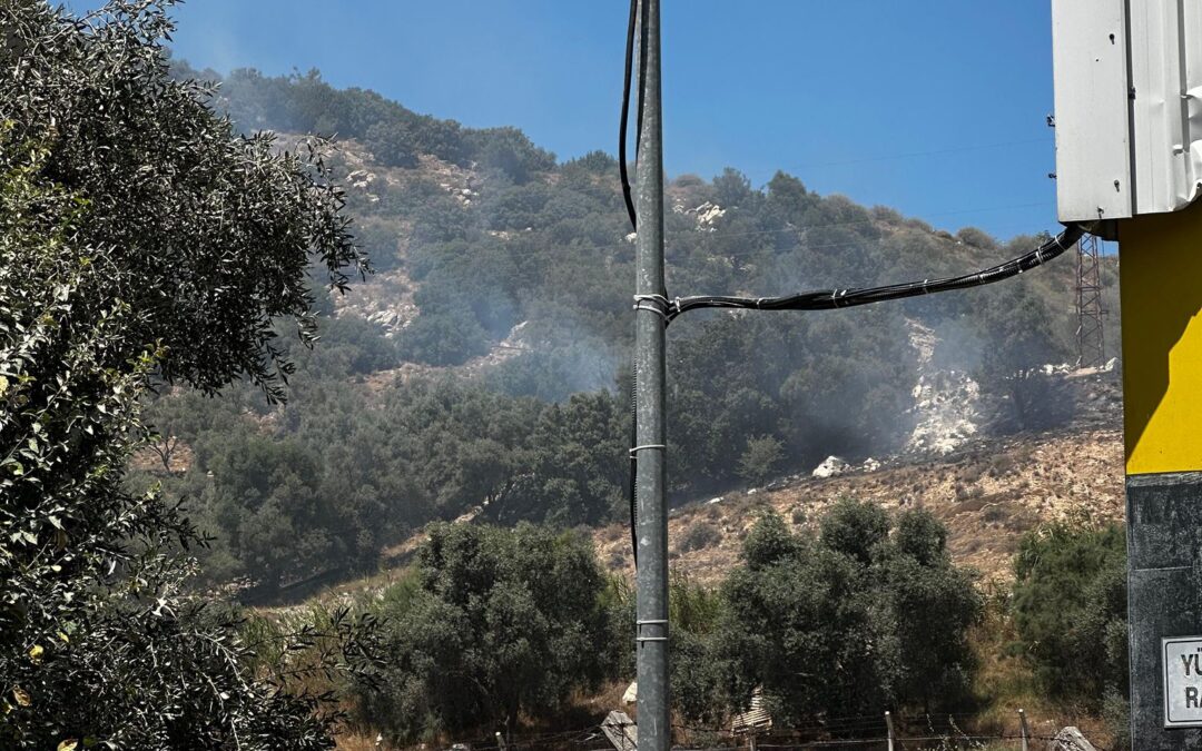 Milas-Selimiye Yolu Üzerinde Maden Bölgesinde Yangın: Ekipler Hızla Müdahale Etti