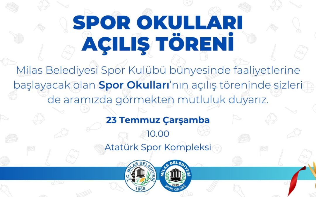 Milas Belediyesi Spor Okulları Açılıyor: 1200’ü Aşkın Sporcu, 9 Branşta Eğitim Alacak