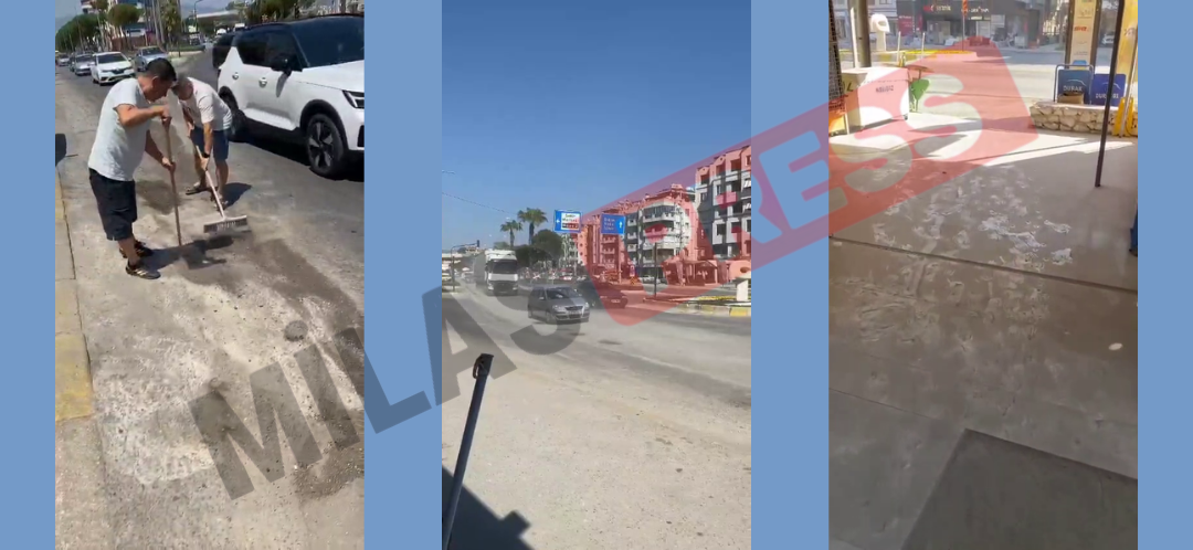 Milas Sanayi Kavşağı’nda Yol Çalışması Sonrası Moloz ve Toz Çilesi: Temizlik Esnafa Kaldı