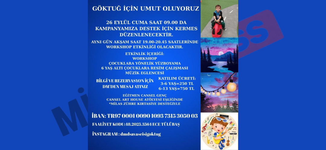 “Göktuğ İçin Umut Oluyoruz” Etkinliği Düzenleniyor