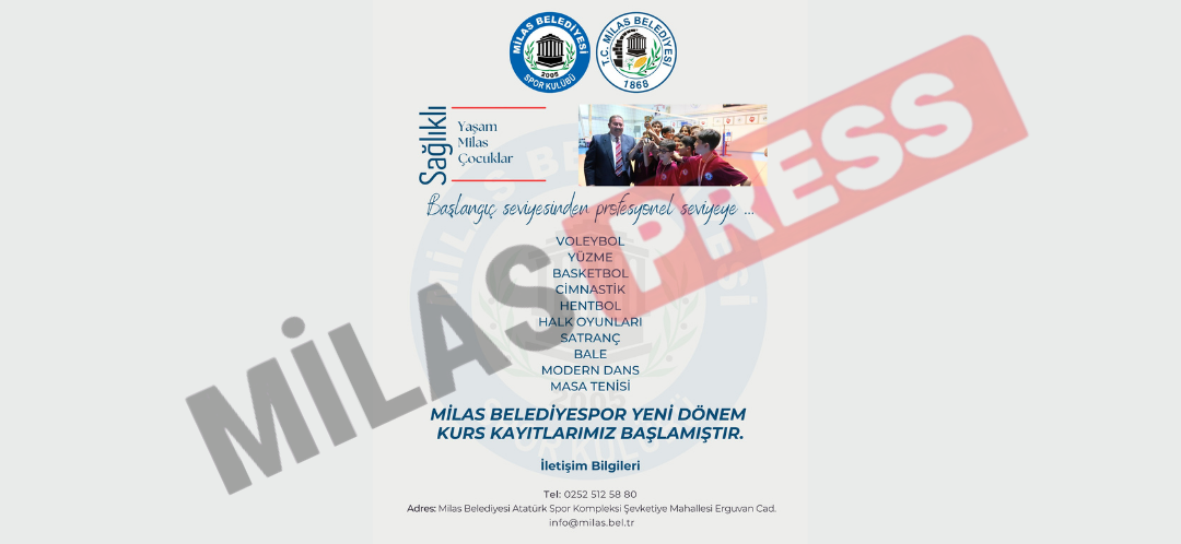 Milas Belediyesi Spor Kulübü’nde Yeni Dönem Kurs Kayıtları Başladı