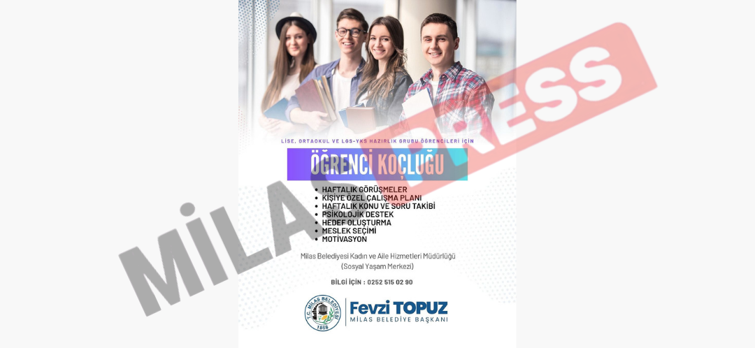 Milas Belediyesi’nden Ücretsiz “Öğrenci Koçluğu” Hizmeti