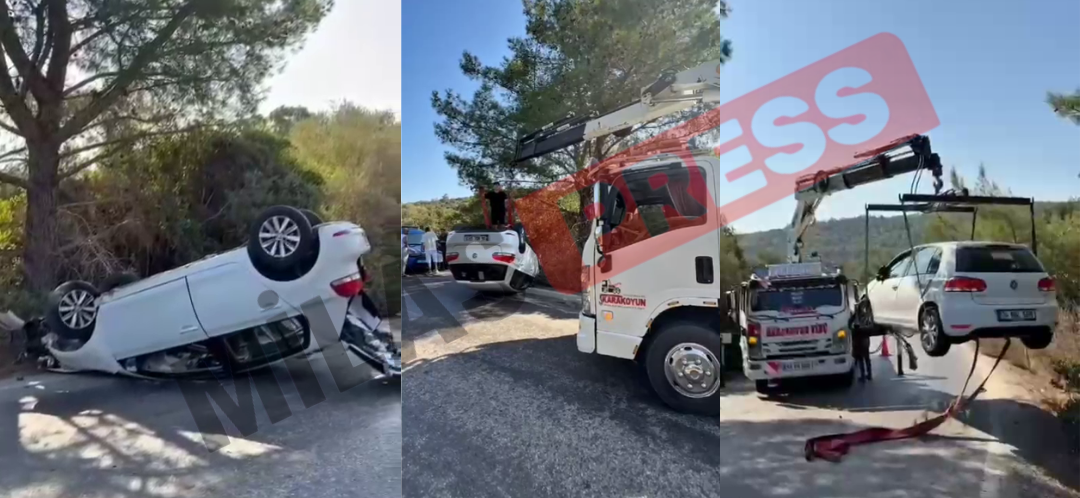 Milas Boğaziçi’nde Takla Atan Otomobilde 2 Kişi Yaralandı